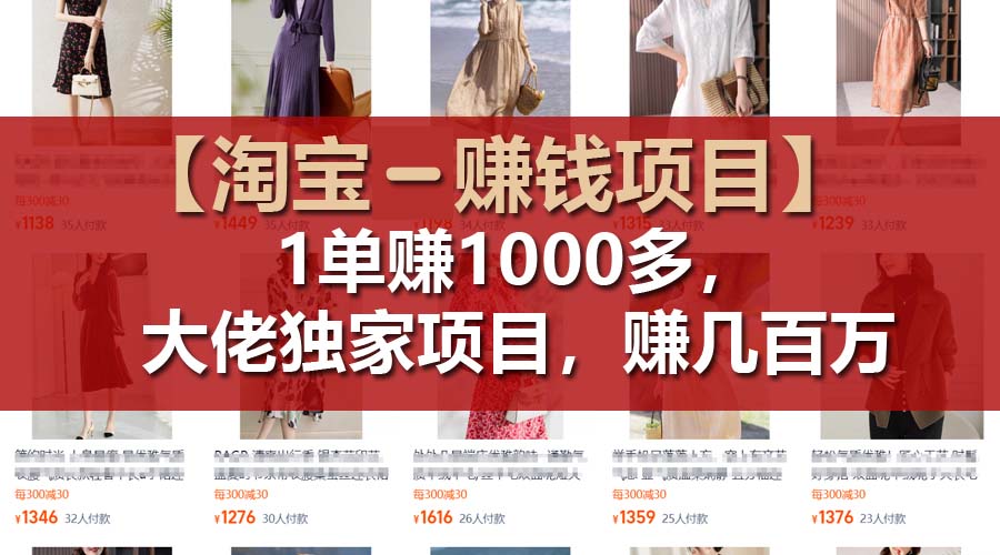 （11685期）【淘宝赚钱项目】1单可赚1000多，大佬独家项目，年赚几百万-富爸爸项目圈