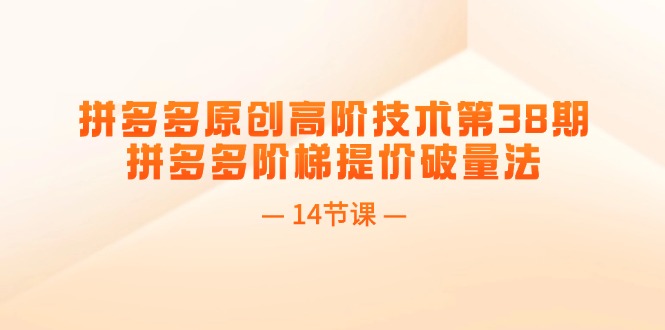 （11704期）拼多多原创高阶技术第38期，拼多多阶梯提价破量法（14节课）-富爸爸项目圈