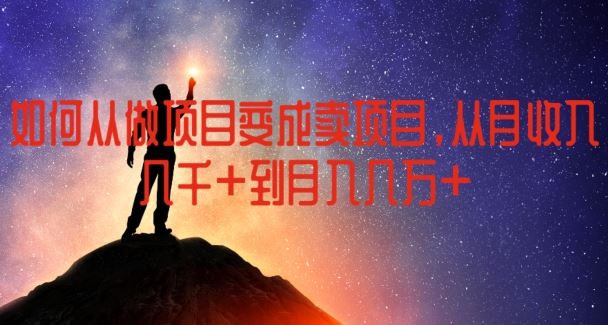 如何从做项目变成卖项目，从月收入几千到月入几万【揭秘】-富爸爸项目圈