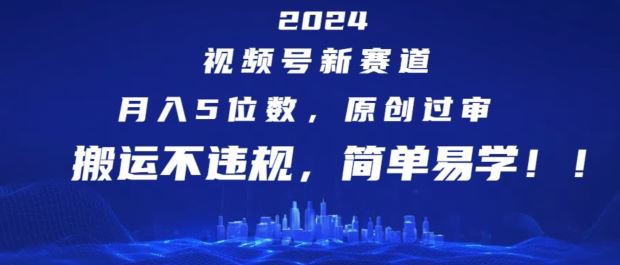 2024视频号新赛道，月入5位数+，原创过审，搬运不违规，简单易学【揭秘】-富爸爸项目圈