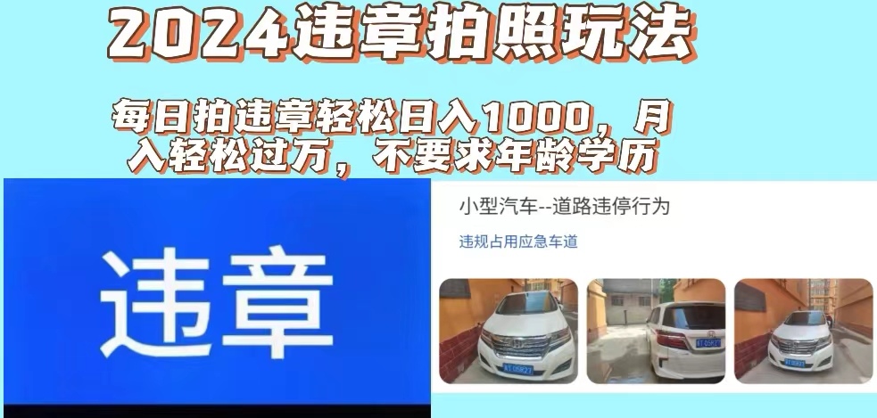 （11743期）2024违章拍照新玩法，推广躺赚+拍照赚钱双模式，日入1000+-富爸爸项目圈