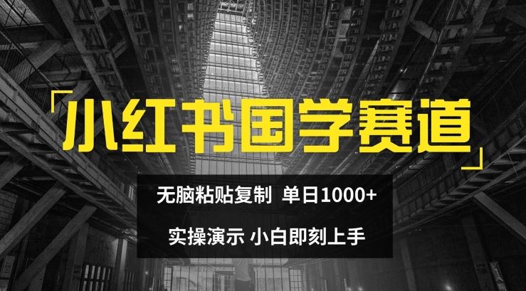 小红书国学赛道，无脑粘贴复制，单日1K，实操演示，小白即刻上手【揭秘】-富爸爸项目圈