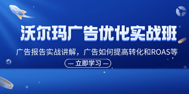 （11847期）沃尔玛广告优化实战班，广告报告实战讲解，广告如何提高转化和ROAS等-富爸爸项目圈