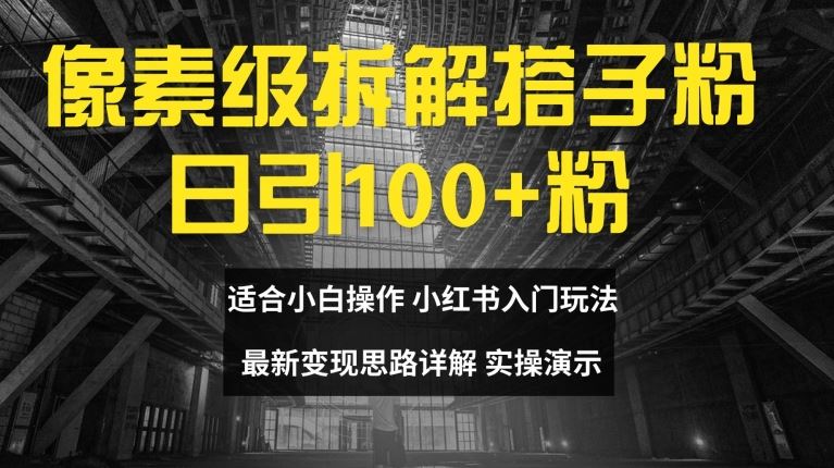 像素级拆解搭子粉，日引100+，小白看完可上手，最新变现思路详解【揭秘】-富爸爸项目圈