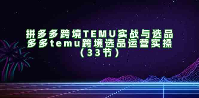拼多多跨境TEMU实战与选品，多多temu跨境选品运营实操（33节）-富爸爸项目圈