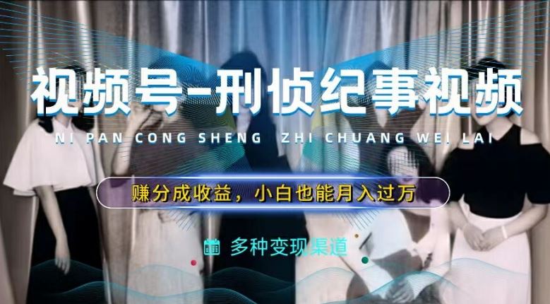 利用刑侦纪实视频，赚视频号分成计划收益，操作简单，新手小白轻松月入过万【揭秘】-富爸爸项目圈