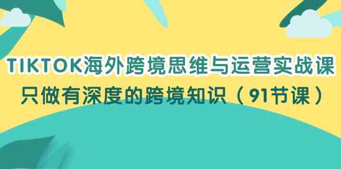 TIKTOK海外跨境思维与运营实战课，只做有深度的跨境知识（91节课）-富爸爸项目圈