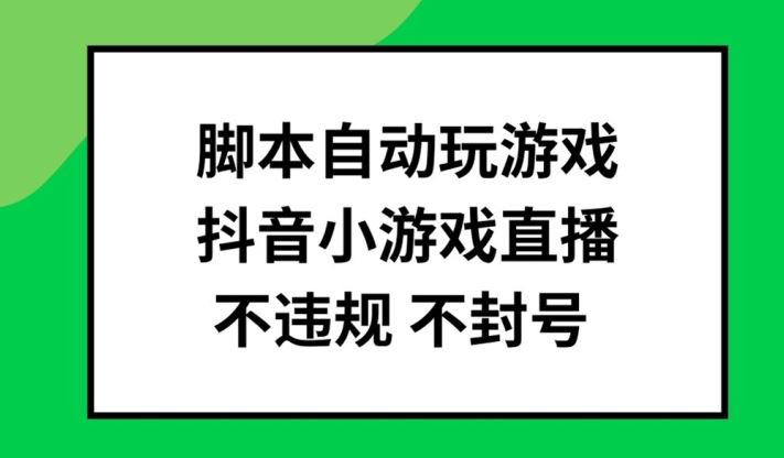 脚本自动玩游戏，抖音小游戏直播，不违规不封号可批量做【揭秘】-富爸爸项目圈