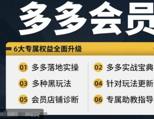 拼多多会员，拼多多实战宝典+实战落地实操，从新手到高阶内容全面覆盖-富爸爸项目圈