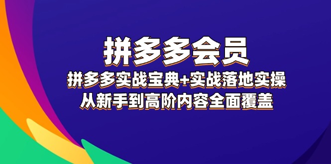（12056期）拼多多 会员，拼多多实战宝典+实战落地实操，从新手到高阶内容全面覆盖-富爸爸项目圈