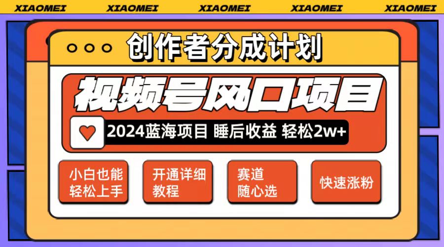 （12084期）微信视频号大风口项目 轻松月入2w+ 多赛道选择，可矩阵，玩法简单轻松上手-富爸爸项目圈