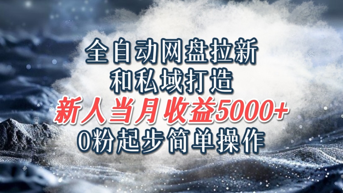 全自动网盘拉新和私域打造，0粉起步简单操作，新人入门当月收益5000以上-富爸爸项目圈