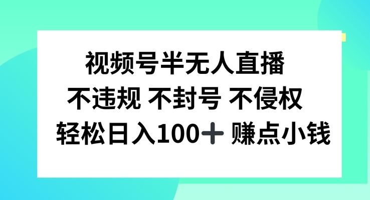 视频号半无人直播，不违规不封号，轻松日入100+【揭秘】-富爸爸项目圈