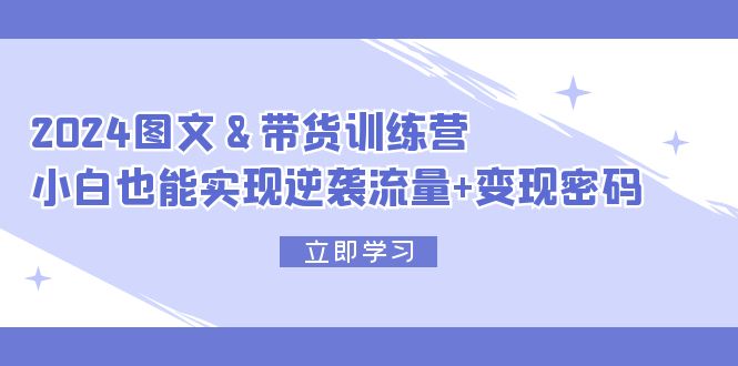 （12137期）2024 图文+带货训练营，小白也能实现逆袭流量+变现密码-富爸爸项目圈