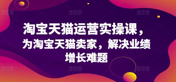 淘宝天猫运营实操课，为淘宝天猫卖家，解决业绩增长难题-富爸爸项目圈