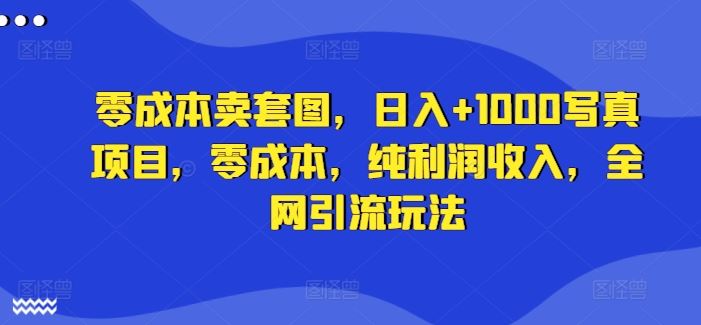 零成本卖套图，日入+1000写真项目，零成本，纯利润收入，全网引流玩法-富爸爸项目圈