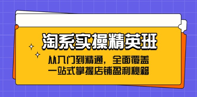 （12276期）淘系实操精英班：从入门到精通，全面覆盖，一站式掌握店铺盈利秘籍-富爸爸项目圈