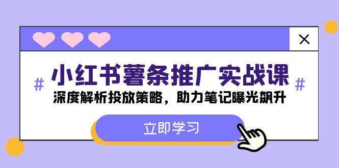 小红书-薯条推广实战课：深度解析投放策略，助力笔记曝光飙升-富爸爸项目圈