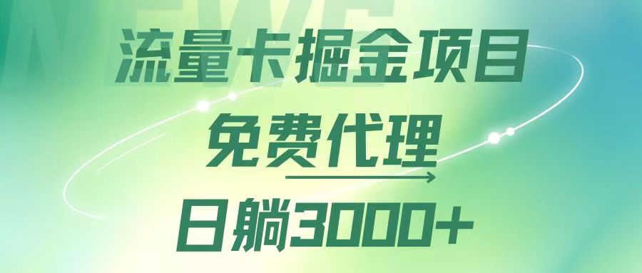 （12321期）流量卡掘金代理，日躺赚3000+，变现暴力，多种推广途径-富爸爸项目圈