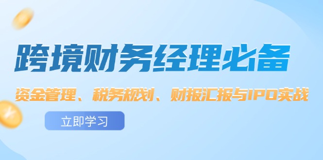 （12323期）跨境 财务经理必备：资金管理、税务规划、财报汇报与IPO实战-富爸爸项目圈