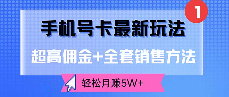 （12375期）手机号卡最新玩法，超高佣金+全套销售方法，轻松月赚5W+-富爸爸项目圈