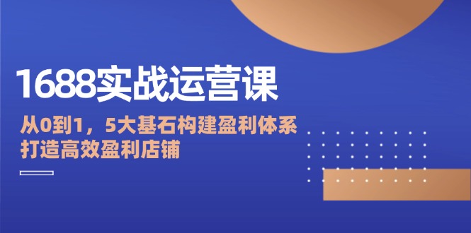 （12482期）1688实战运营课：从0到1，5大基石构建盈利体系，打造高效盈利店铺-富爸爸项目圈