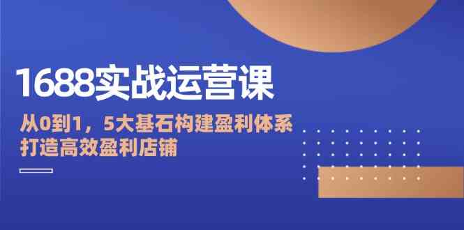 1688实战运营课：从0到1，5大基石构建盈利体系，打造高效盈利店铺-富爸爸项目圈