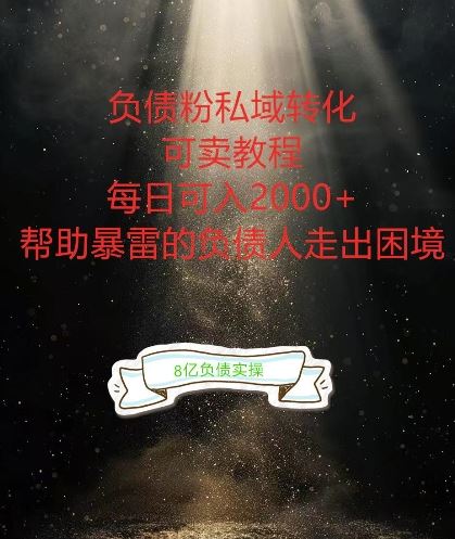 负债粉掘金计划，帮助负债者解决问题，债务规划，债务重组，最好的变现方式【揭秘】-富爸爸项目圈