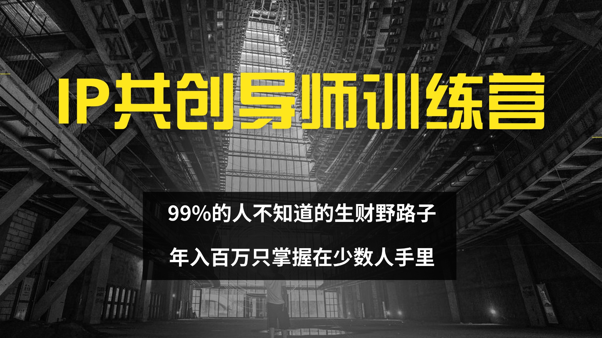 （12504期）IP共创导师训练营 99%的人不知道的生财野路子 只掌握在少数人手里-富爸爸项目圈