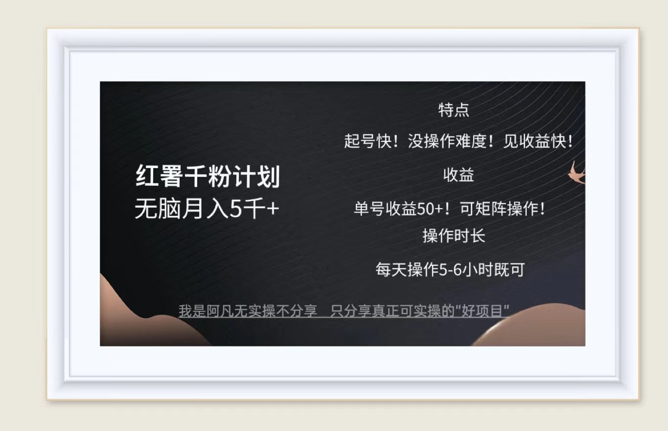 （12560期）红薯千粉计划无脑月入5千+！既做既赚！-富爸爸项目圈