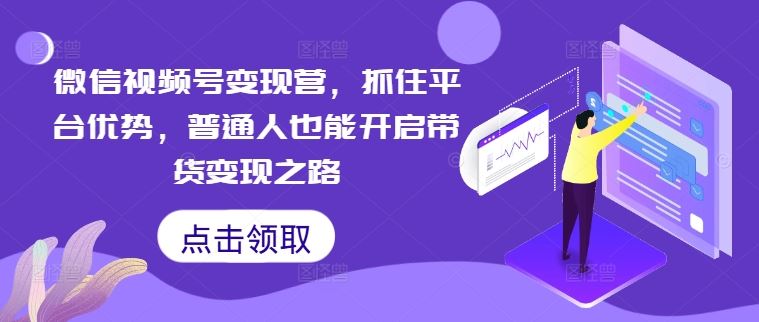 微信视频号变现营，抓住平台优势，普通人也能开启带货变现之路-富爸爸项目圈