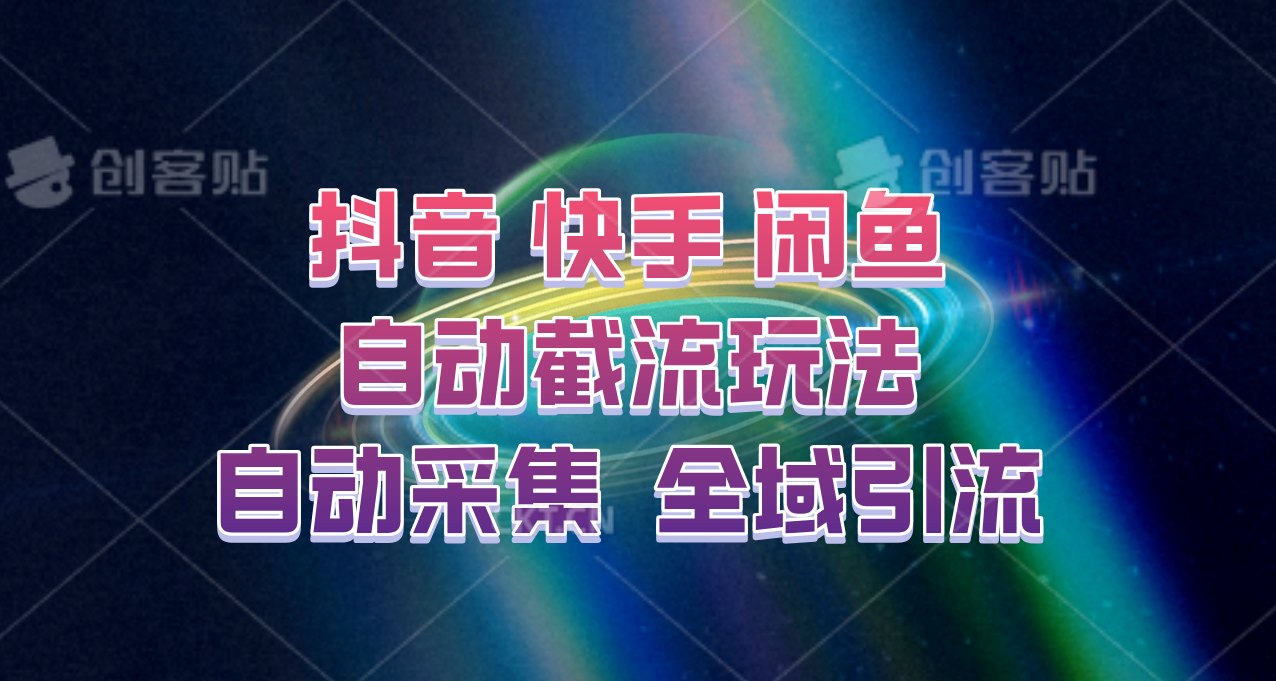 快手、抖音、闲鱼自动截流玩法，利用一个软件自动采集、评论、点赞、私信，全域引流-富爸爸项目圈