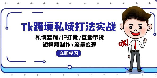 （12598期）Tk跨境私域打法实战：私域营销/IP打造/直播带货/短视频制作/流量变现-富爸爸项目圈
