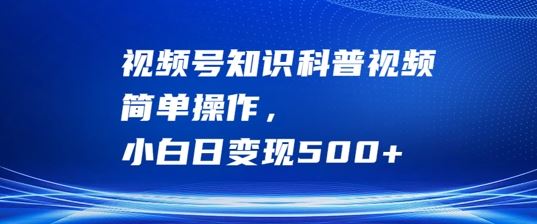 视频号知识科普视频，简单操作，小白日变现500+【揭秘】-富爸爸项目圈