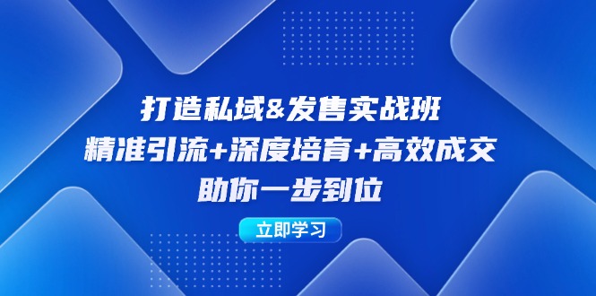 （12642期）打造私域&发售实操班：精准引流+深度培育+高效成交，助你一步到位-富爸爸项目圈
