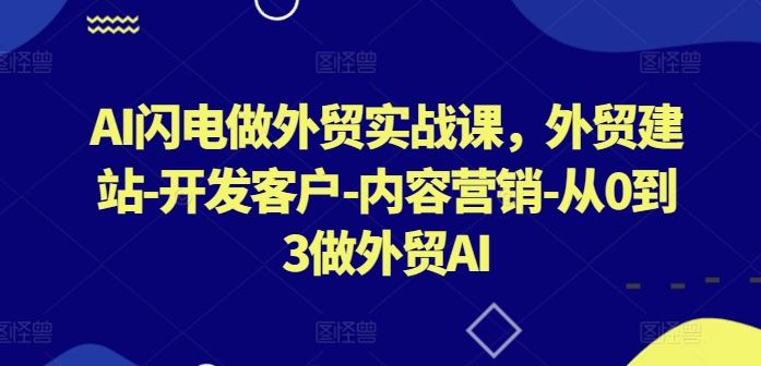 AI闪电做外贸实战课，​外贸建站-开发客户-内容营销-从0到3做外贸AI（更新）-富爸爸项目圈