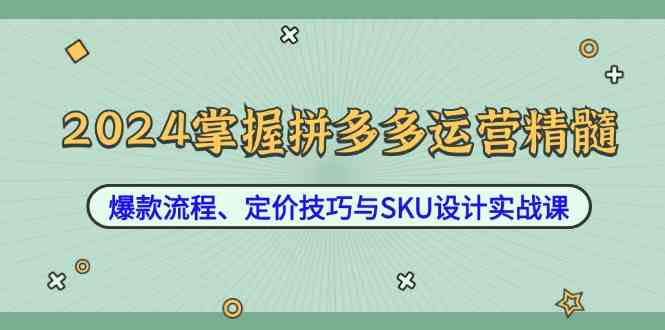 2024掌握拼多多运营精髓：爆款流程、定价技巧与SKU设计实战课-富爸爸项目圈
