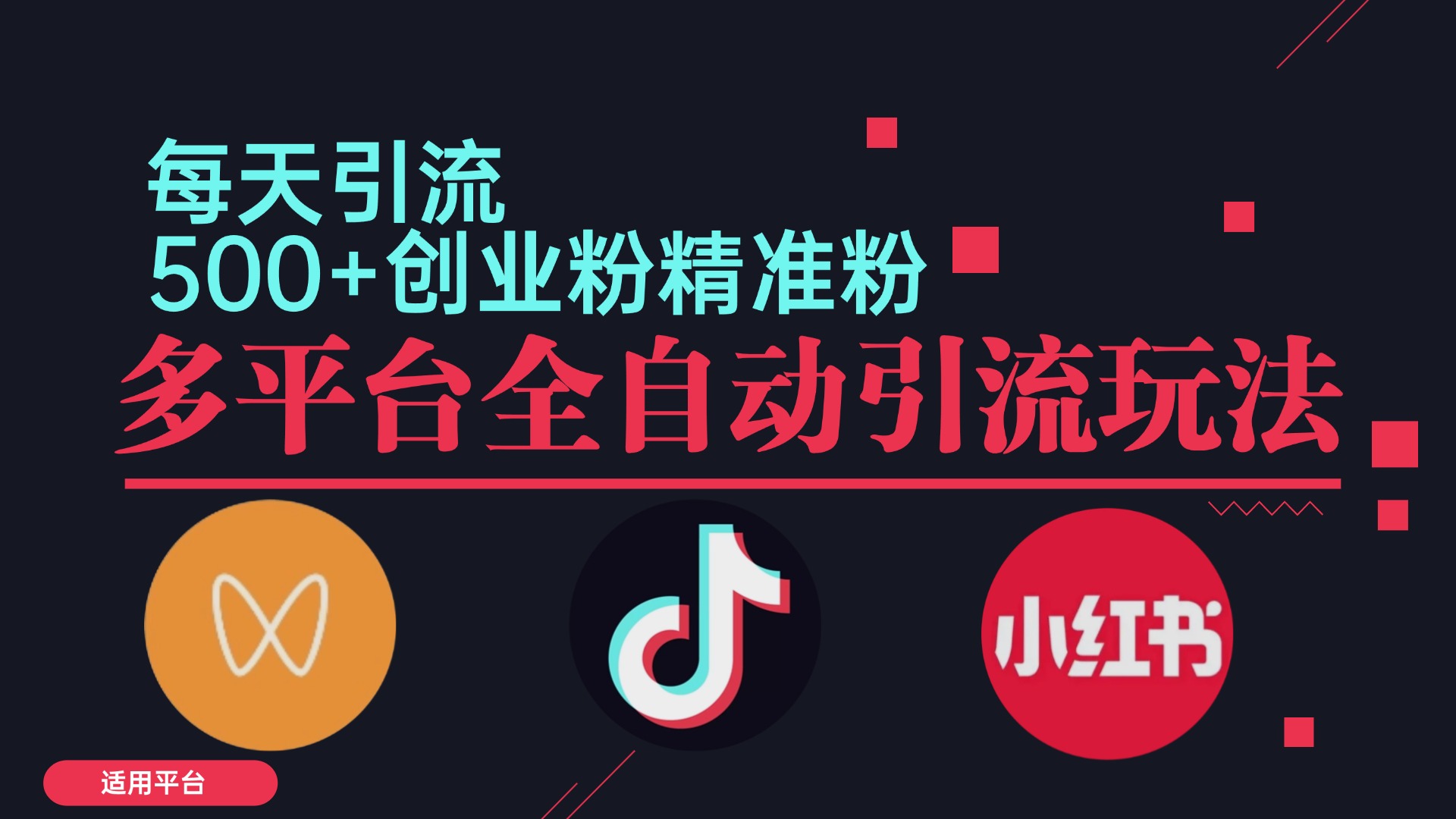 （12765期）小红书抖音视频号截流自热全平台引流打法，全自动引流【日引2000+精准…-富爸爸项目圈