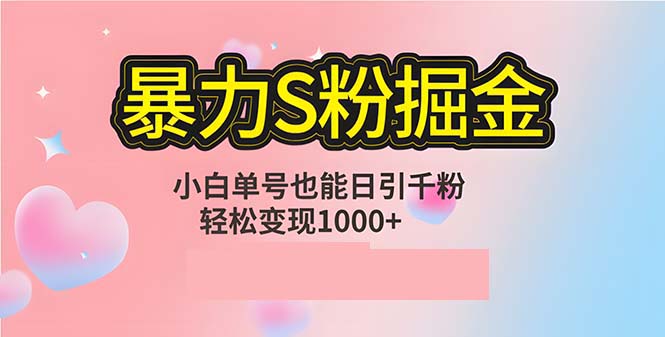 （12778期）单人单机日引千粉，变现1000+，S粉流量掘金计划攻略-富爸爸项目圈