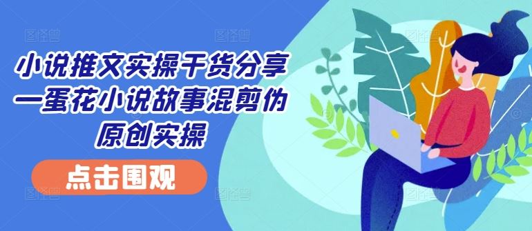 小说推文实操干货分享—蛋花小说故事混剪伪原创实操-富爸爸项目圈