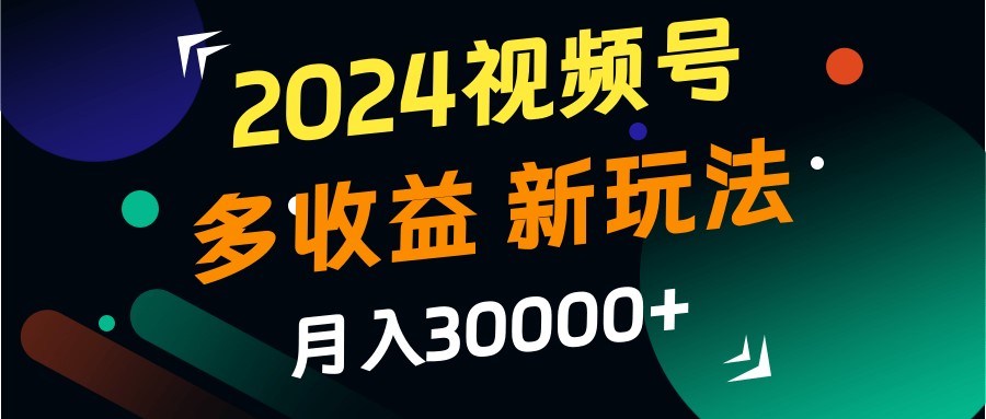 2024视频号多收益的新玩法，月入3w+，新手小白都能简单上手！-富爸爸项目圈