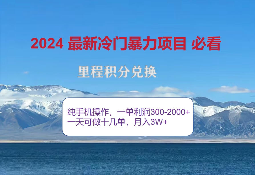 （12856期）2024惊爆冷门暴利！出行高峰来袭，里程积分，高爆发期，一单300+—2000…-富爸爸项目圈