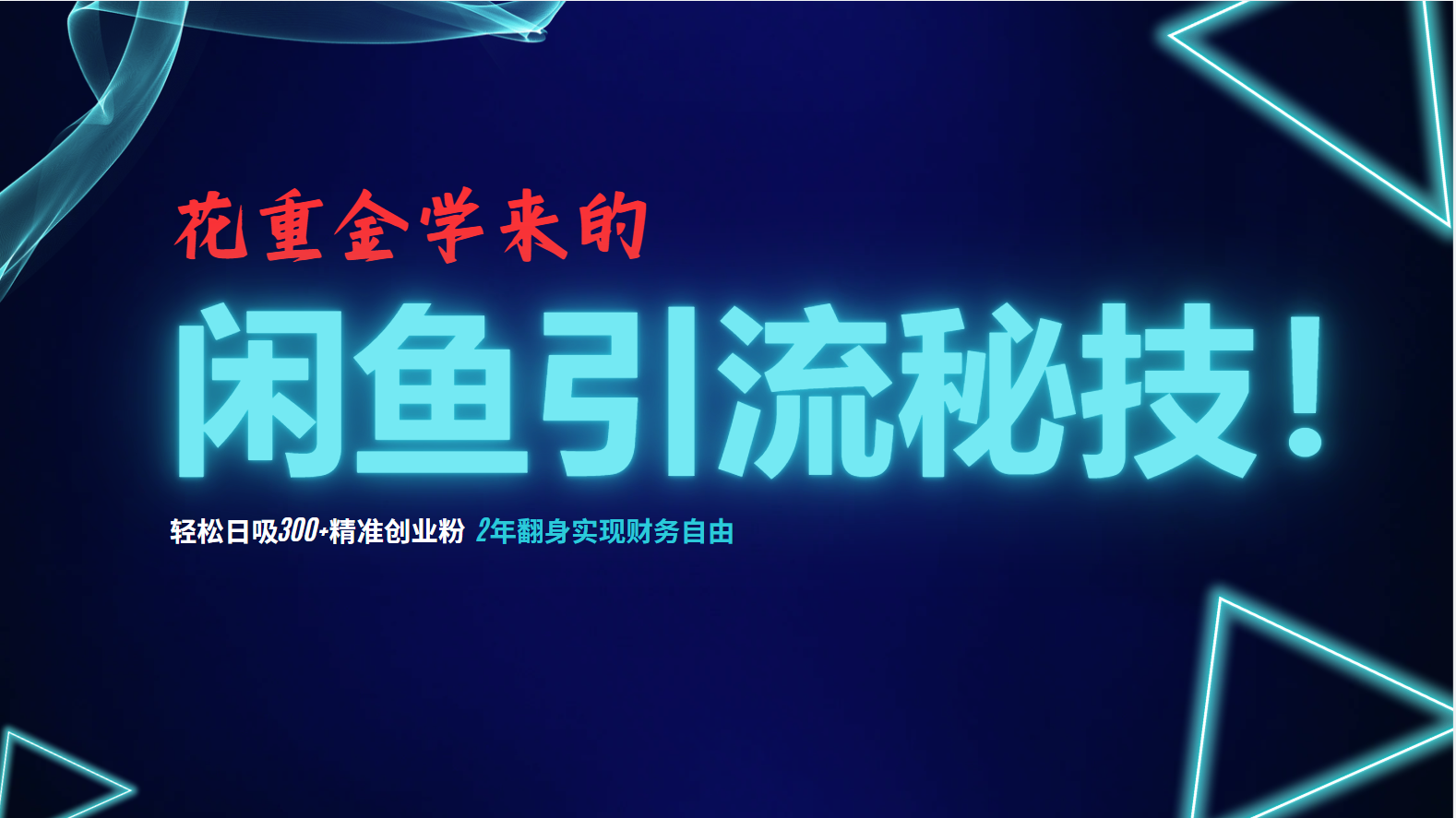 （12887期）花重金学来的闲鱼引流秘技！轻松日吸300+精准创业粉，每天躺赚5000+，2…-富爸爸项目圈