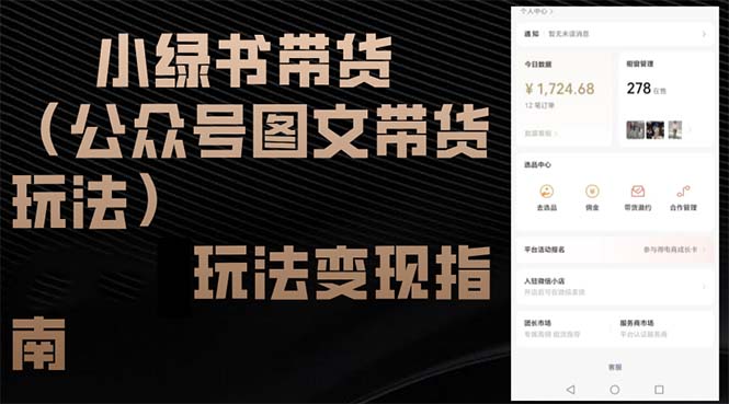 （12902期）小绿书带货（公众号图文带货玩法）玩法变现指南-富爸爸项目圈