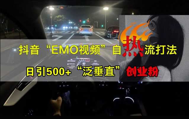 抖音EMO视频自热打法，日引500+“泛垂直”创业粉-富爸爸项目圈