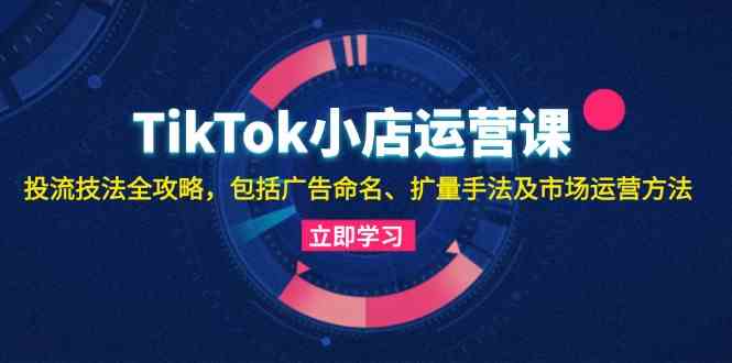 TikTok小店运营课：投流技法全攻略，包括广告命名 扩量手法及市场运营方法-富爸爸项目圈