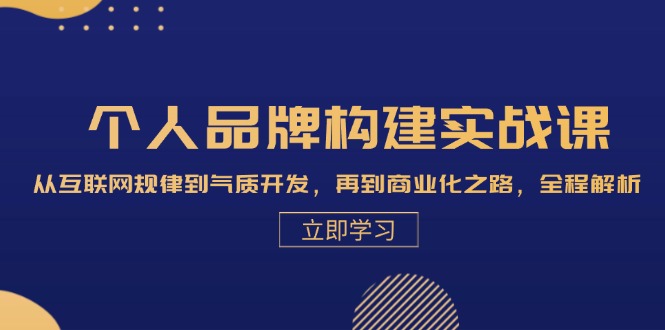 个人品牌构建实战课：从互联网规律到气质开发，再到商业化之路，全程解析-富爸爸项目圈