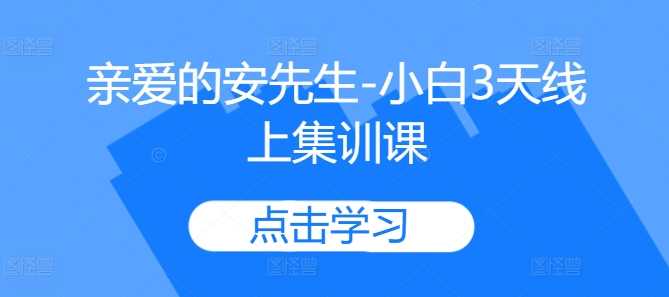 亲爱的安先生-小白3天线上集训课-富爸爸项目圈