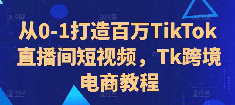 从0-1打造百万TikTok直播间短视频，Tk跨境电商教程-富爸爸项目圈