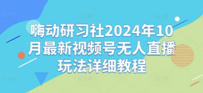 嗨动研习社2024年10月最新视频号无人直播玩法详细教程-富爸爸项目圈